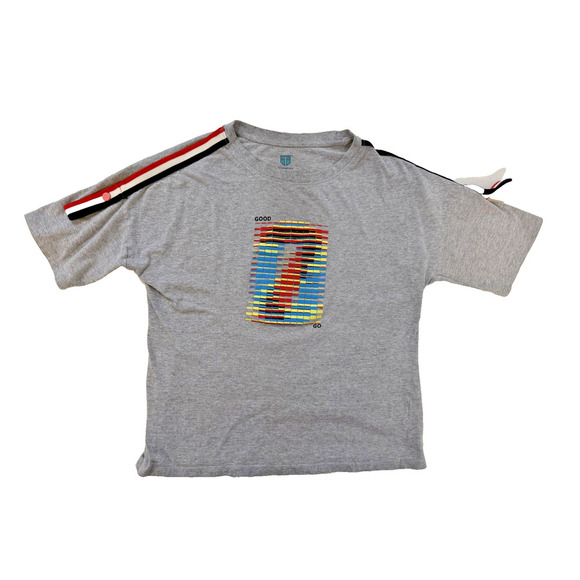 Teamspirit Shirt Mens Medium Striped Sleeve Graphic Good Go Short Sleeve Tee - Picture 3 of 7